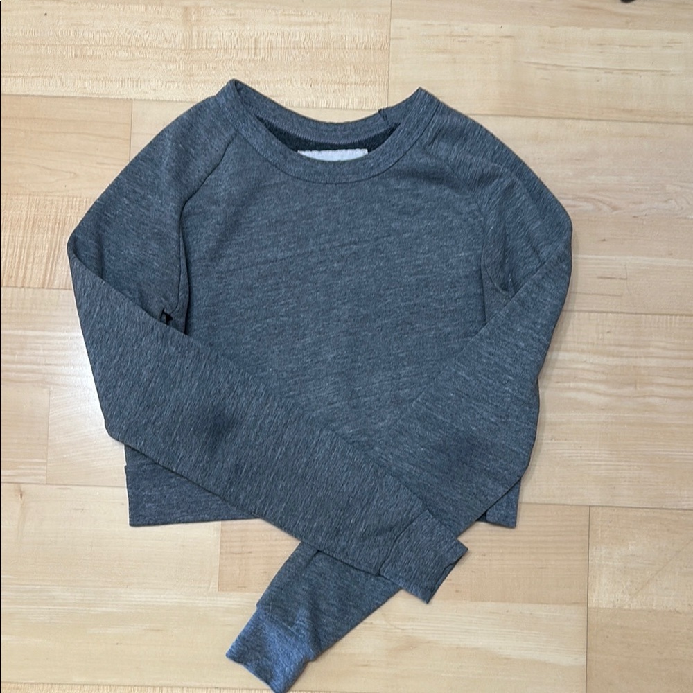 Aritzia Gray Fleece Cropped Long Sleeve | TNA - Picture 4 of 10